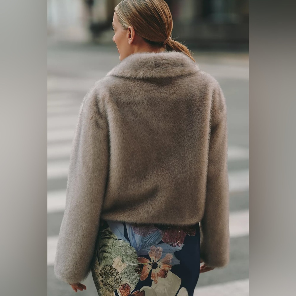 Maeve Cropped Faux-Fur Coat - Picture 2 of 9